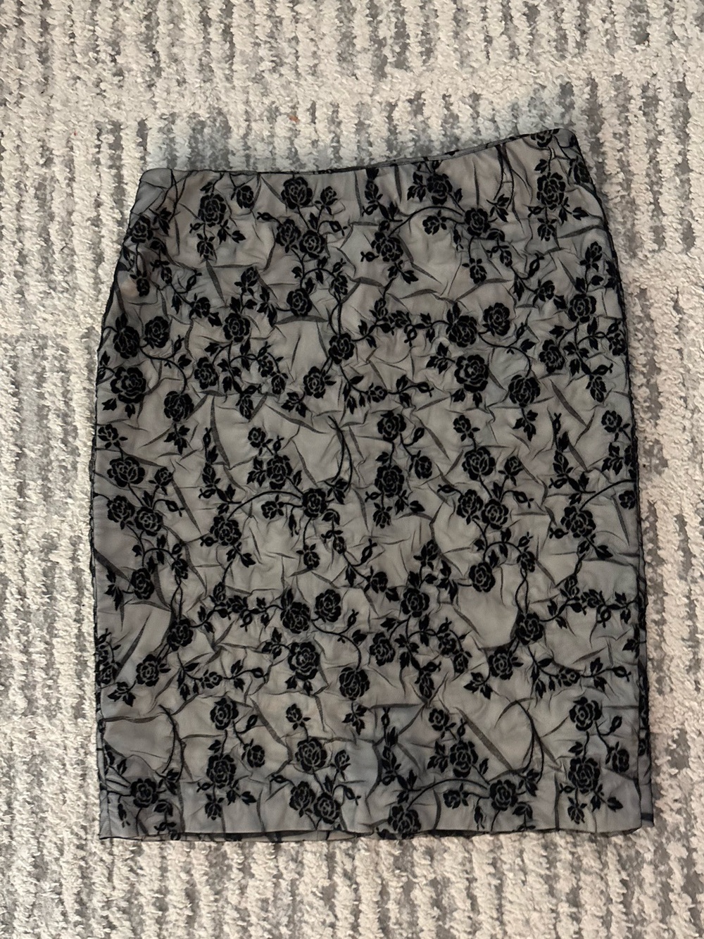 For the republic black cream lace pencil skirt sexy size 6